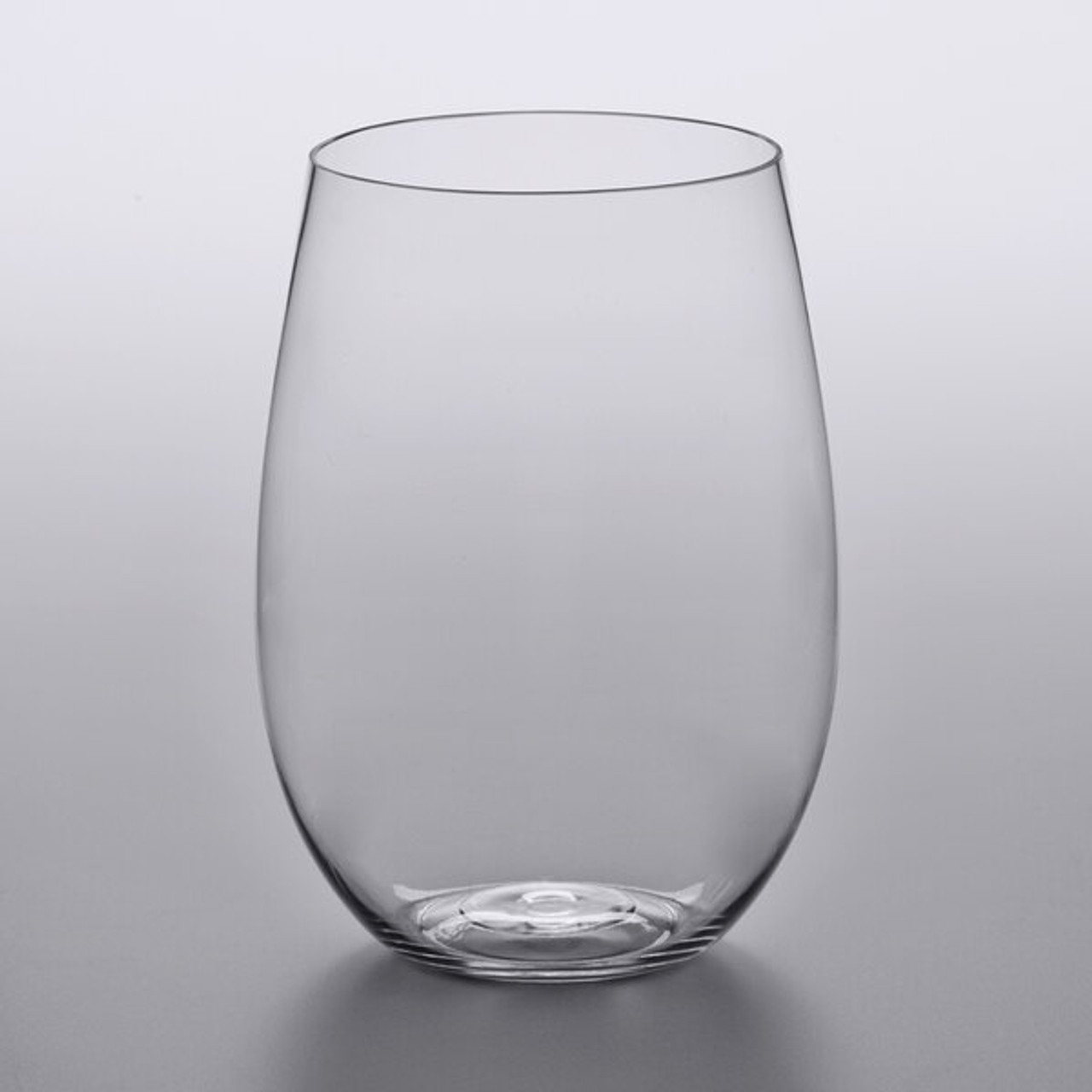 Visions 18 oz. Heavy Weight Clear Plastic Stemless Wine Glass - 64/Case