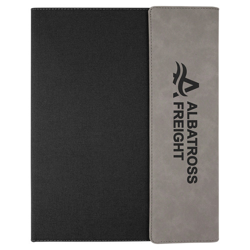 Gray Leatherette Engraves to Black on Black Canvas