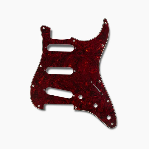 Allparts PG-0552-044 11-hole Pickguard for Stratocaster - Red Tortoise 3-Ply (RT/W/B/W) .090