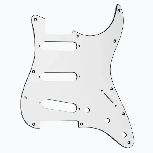 Allparts PG-0552-035 11-hole Pickguard for Stratocaster - White 3-Ply (W/B/W) .090