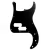 Allparts PG-0750-033 Pickguard for Precision Bass - Black 3-Ply (B/W/B) .090