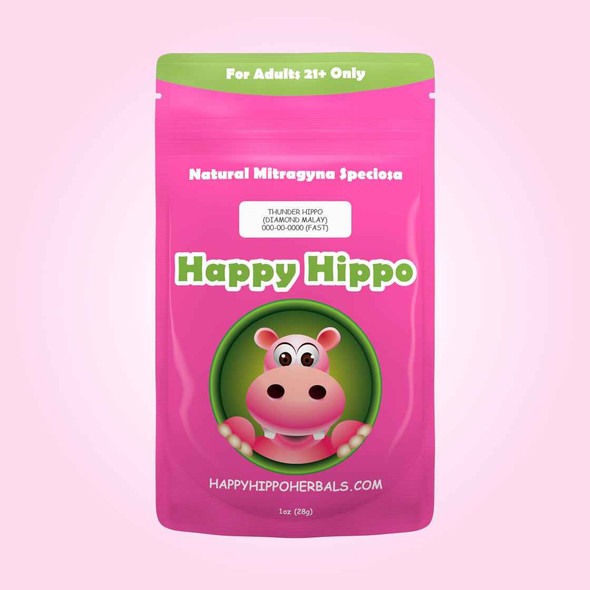 Happy Hippo Diamond White Malay Kratom Powder (Thunder Hippo)