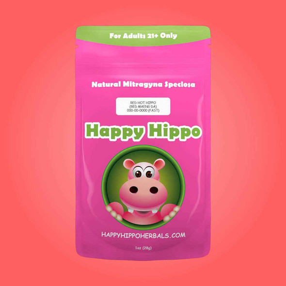 Happy Hippo Elite Red Maeng Da Kratom Capsules (Red Hot Hippo)