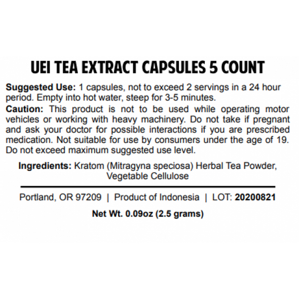 Kraken Ultra Enhanced Indo Kratom Tea Capsules (UEI)