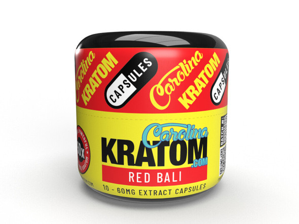 Carolina Kratom Red Bali 50x Extract 10 Premium Capsules