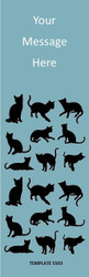 Cats Theme, Blue 2.75 x 8.5 Personalized Premium 16pt Custom Bookmarks