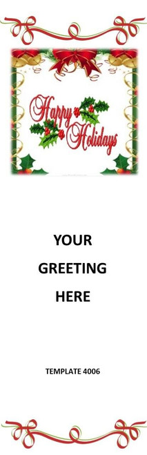 Happy Holidays, Christmas Theme 2.75 x 8.5 Personalized Premium 16pt Custom Bookmarks