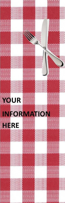 Restaurant, Tablecloth Theme 2.75 x 8.5 Personalized Premium 16pt Custom Bookmarks