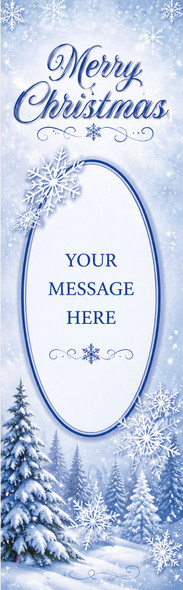 Merry Christmas winter snowflake personalized custom bookmark artwork – 2.75 x 8.5 inches