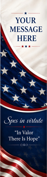 In Valor There Is Hope, Patriotic Theme 2.75 x 8.5 Personalized Premium 16pt Custom Bookmarks