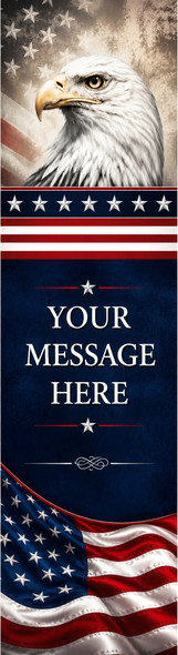 Patriotic, American Bald Eagle Theme 2.75 x 8.5 Personalized Premium 16pt Custom Bookmarks