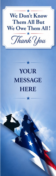 Patriotic, Support Our Troops 2.75 x 8.5 Personalized Premium 16pt Custom Bookmarks