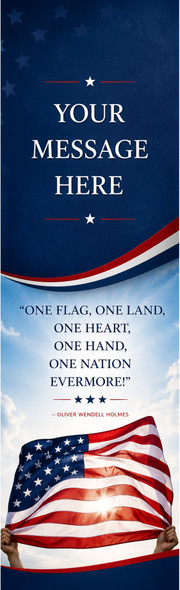Patriotic, American Flag Theme 2.75 x 8.5 Personalized Premium 16pt Custom Bookmarks