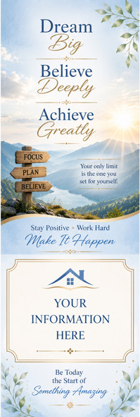 Opportunity Motivational Theme 2" x 8" Personalized Premium 16pt Custom Bookmarks