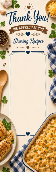 Chicken Casserole recipe bookmark back – personalized 2 x 8 inches