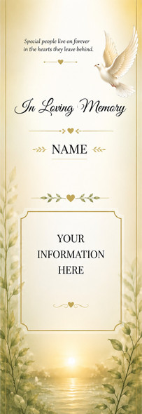 In Loving Memory Dove Personalized Memorial Bookmark