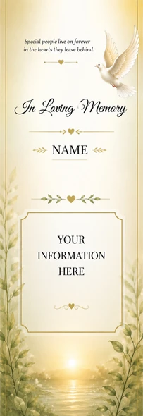 In Loving Memory Dove Personalized Memorial Bookmark
