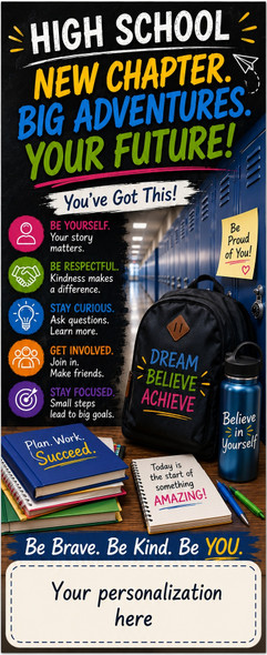 High School New Chapter personalized bookmark design