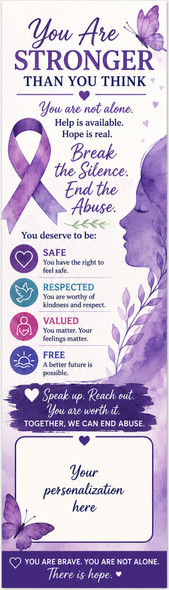 Domestic Abuse Awareness personalized bookmark design