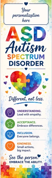 ASD Autism Spectrum Disorder awareness personalized bookmark design