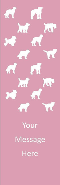 Dogs Theme, Pink 2.75 x 8.5 Personalized Premium 16pt Custom Bookmarks