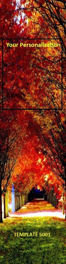 Autumn, Fall Leaves Theme 2.75 x 8.5 Personalized Premium 16pt Custom Bookmarks