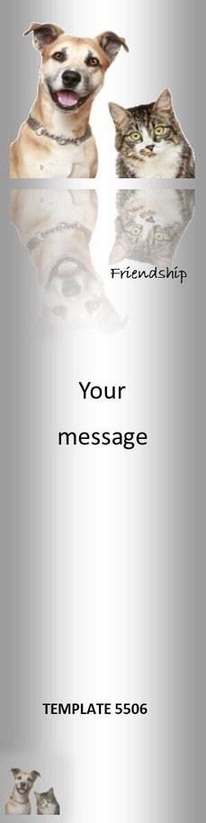 Cute Dog and Cat Friendship Theme 2.75 x 8.5 Personalized Premium 16pt Custom Bookmarks