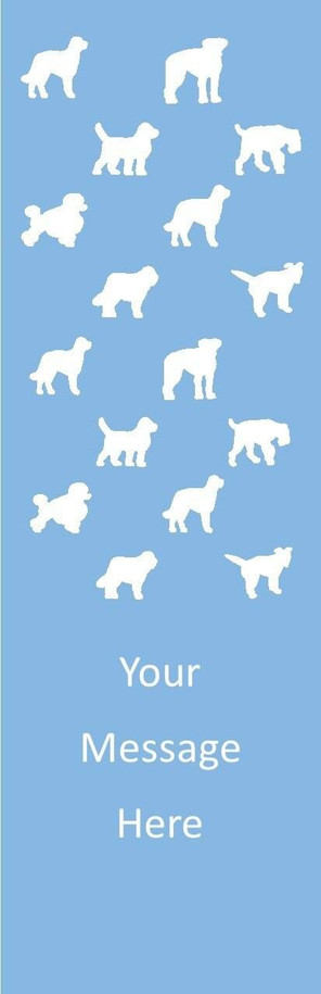 Dogs Theme, Blue 2.75 x 8.5 Personalized Premium 16pt Custom Bookmarks