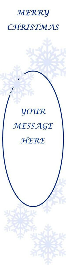 Merry Christmas, Winter Snowflake Theme 2.75 x 8.5 Personalized Premium 16pt Custom Bookmarks