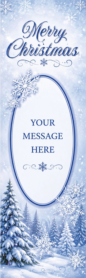 Merry Christmas winter snowflake personalized custom bookmark artwork – 2.75 x 8.5 inches