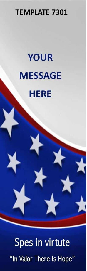 In Valor There Is Hope, Patriotic Theme 2.75 x 8.5 Personalized Premium 16pt Custom Bookmarks