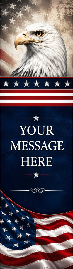 Patriotic, American Bald Eagle Theme 2.75 x 8.5 Personalized Premium 16pt Custom Bookmarks