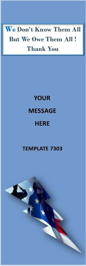 Patriotic, Support Our Troops 2.75 x 8.5 Personalized Premium 16pt Custom Bookmarks