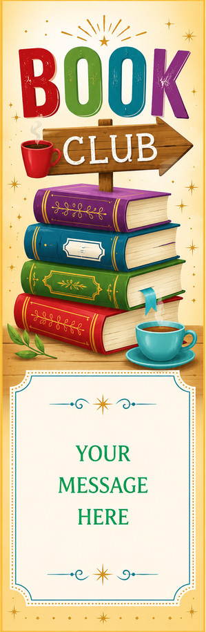 Personalized Book Club custom bookmark artwork – 2.75 x 8.5 inches
