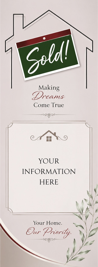Realtor business personalized premium custom bookmark, 2.75 x 8.5 inches