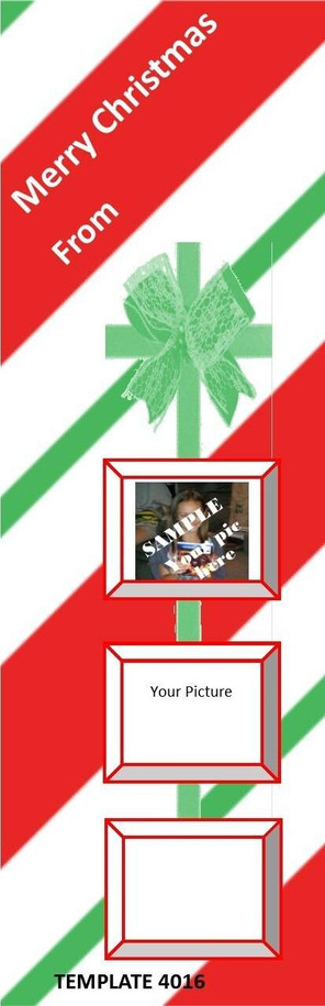 Merry Christmas Theme 2.75 x 8.5 Personalized Premium 16pt Custom Bookmarks