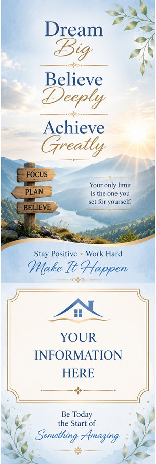 Opportunity Motivational Theme 2" x 8" Personalized Premium 16pt Custom Bookmarks