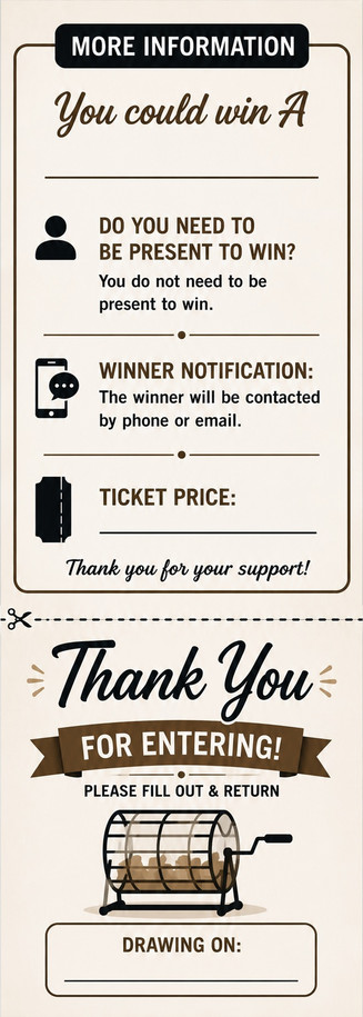 Front of Enter to Win coupon bookmark with entry form and personalized prize panel