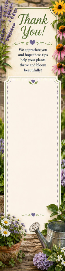 Gardening Tips personalized bookmark back