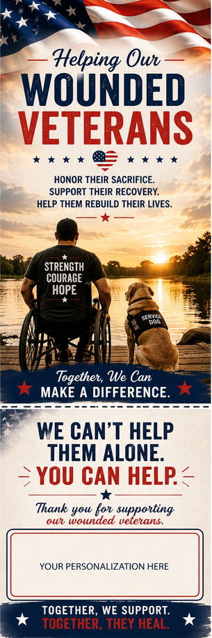 Wounded Veteran Support personalized bookmark design