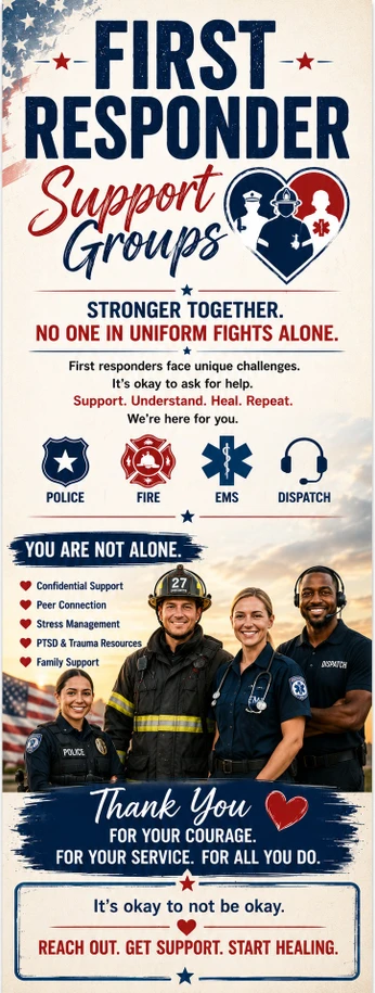 First Responder Support Groups personalized bookmark design