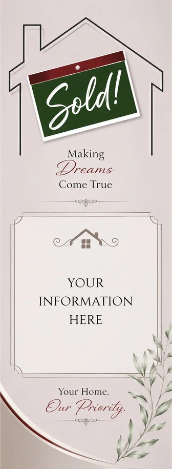 Sold Making Dreams Come True Realtor personalized bookmark design