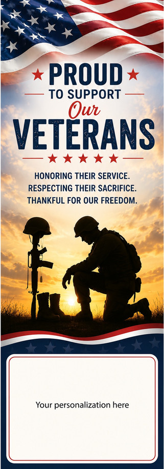 Proud to Support Our Veterans personalized bookmark design