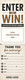 Bold Enter to Win promotional bookmark front design for business giveaways, raffles, and contests.