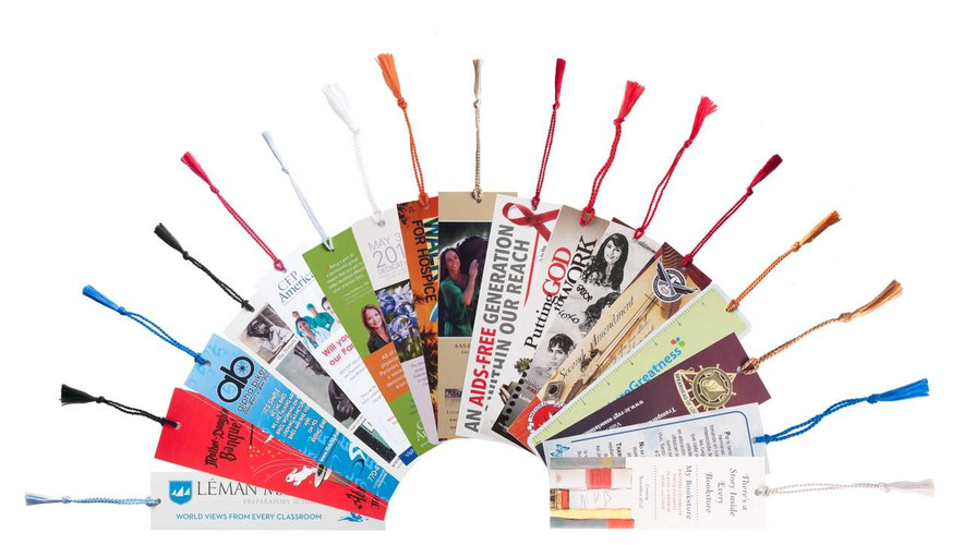 2" x 7" Economy 14pt Custom Bookmarks with Floss Tassels