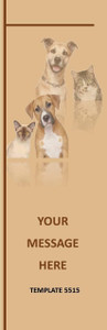 Dog and Cat Theme 2.75 x 8.5 Personalized Premium 16pt Custom Bookmarks