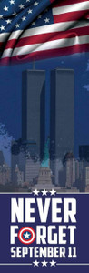 Always Remember 911, Memorial Theme 2.75 x 8.5 Personalized Premium 16pt Custom Bookmarks