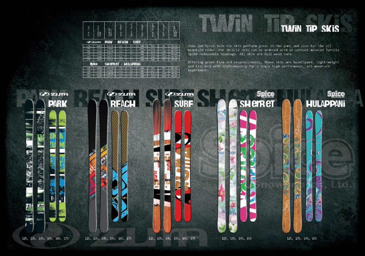 Zuma Twin Tip Park Skis 2012 | GetBoards.com