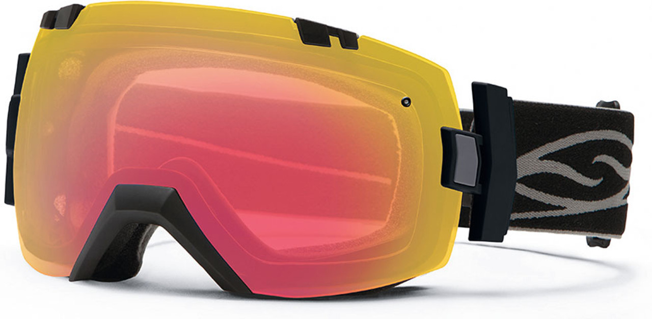 Smith I/OX Goggle-Black with Red Sensor and Platinum Mirror Lenses 2014