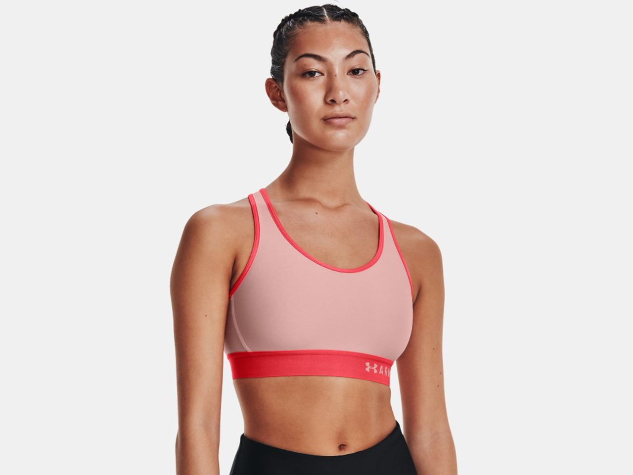 Under Armour Training mid support keyhole sports bra in black